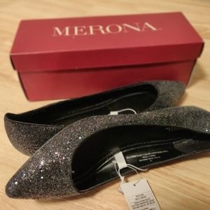 Merona Navy/Black Sparkling Flats